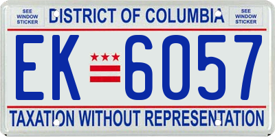 DC license plate EK6057