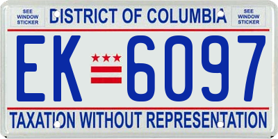 DC license plate EK6097