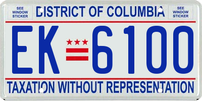 DC license plate EK6100
