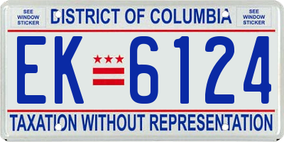 DC license plate EK6124