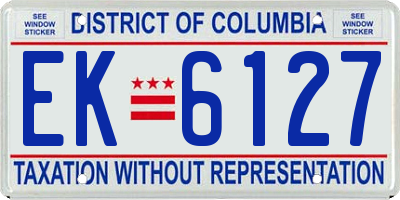 DC license plate EK6127