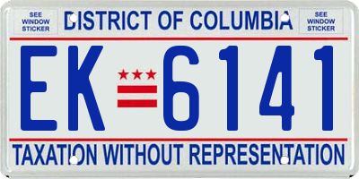 DC license plate EK6141