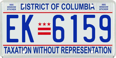 DC license plate EK6159