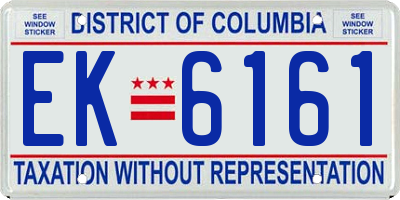 DC license plate EK6161