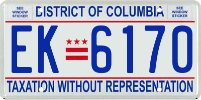 DC license plate EK6170