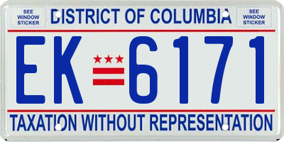 DC license plate EK6171