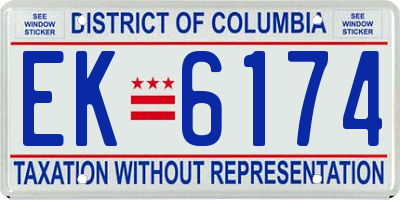 DC license plate EK6174