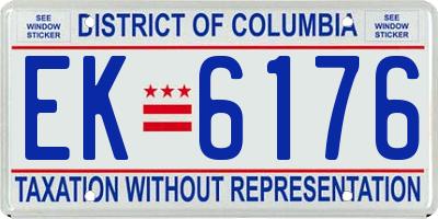 DC license plate EK6176