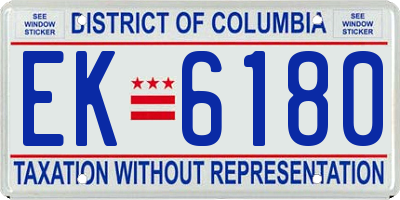DC license plate EK6180