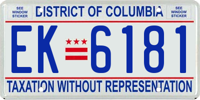 DC license plate EK6181