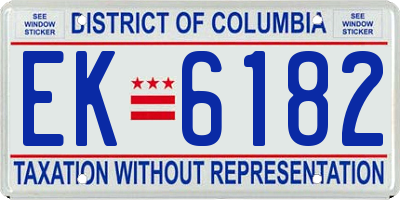 DC license plate EK6182