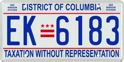 DC license plate EK6183