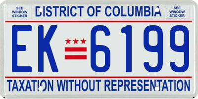 DC license plate EK6199