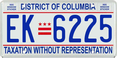 DC license plate EK6225