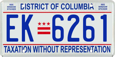 DC license plate EK6261