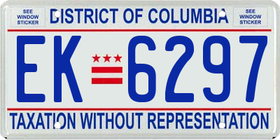 DC license plate EK6297