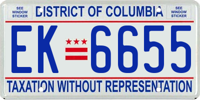 DC license plate EK6655