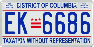 DC license plate EK6686