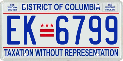 DC license plate EK6799