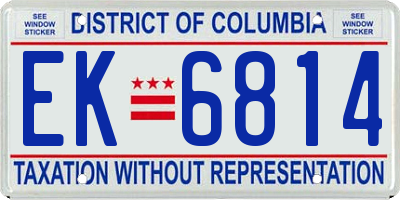 DC license plate EK6814