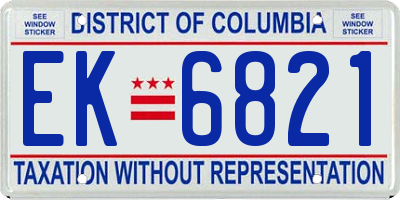 DC license plate EK6821