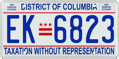 DC license plate EK6823