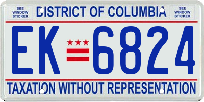 DC license plate EK6824