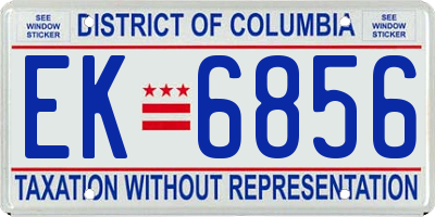 DC license plate EK6856