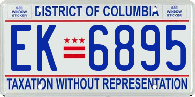 DC license plate EK6895