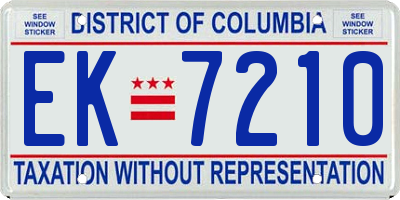 DC license plate EK7210