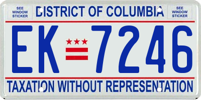 DC license plate EK7246