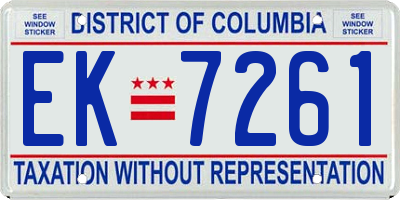 DC license plate EK7261