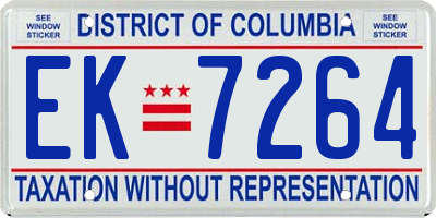 DC license plate EK7264