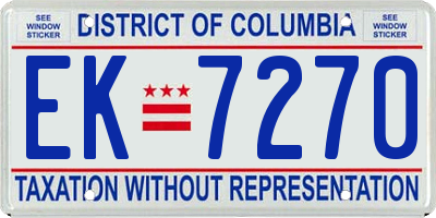 DC license plate EK7270