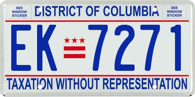 DC license plate EK7271