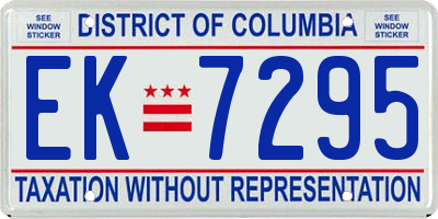 DC license plate EK7295