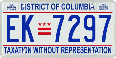 DC license plate EK7297