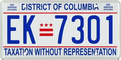 DC license plate EK7301