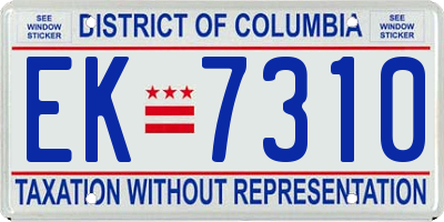 DC license plate EK7310