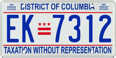 DC license plate EK7312