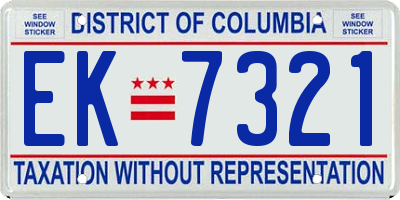 DC license plate EK7321