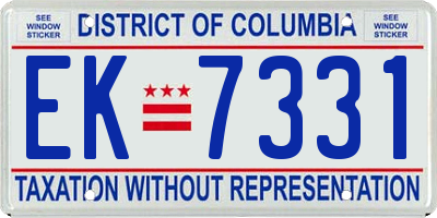 DC license plate EK7331