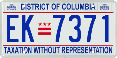 DC license plate EK7371