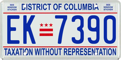 DC license plate EK7390