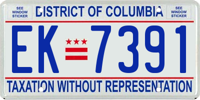 DC license plate EK7391