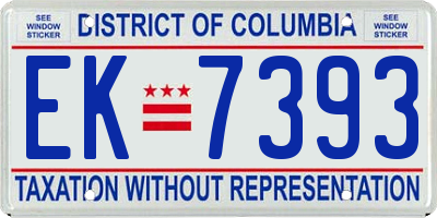 DC license plate EK7393