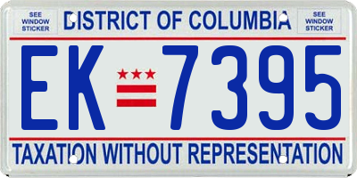 DC license plate EK7395