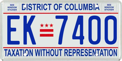 DC license plate EK7400