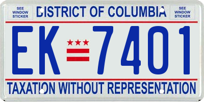 DC license plate EK7401