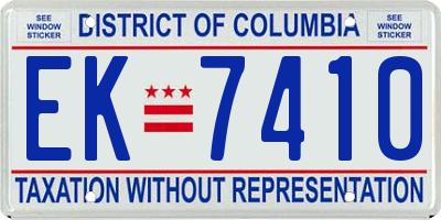 DC license plate EK7410